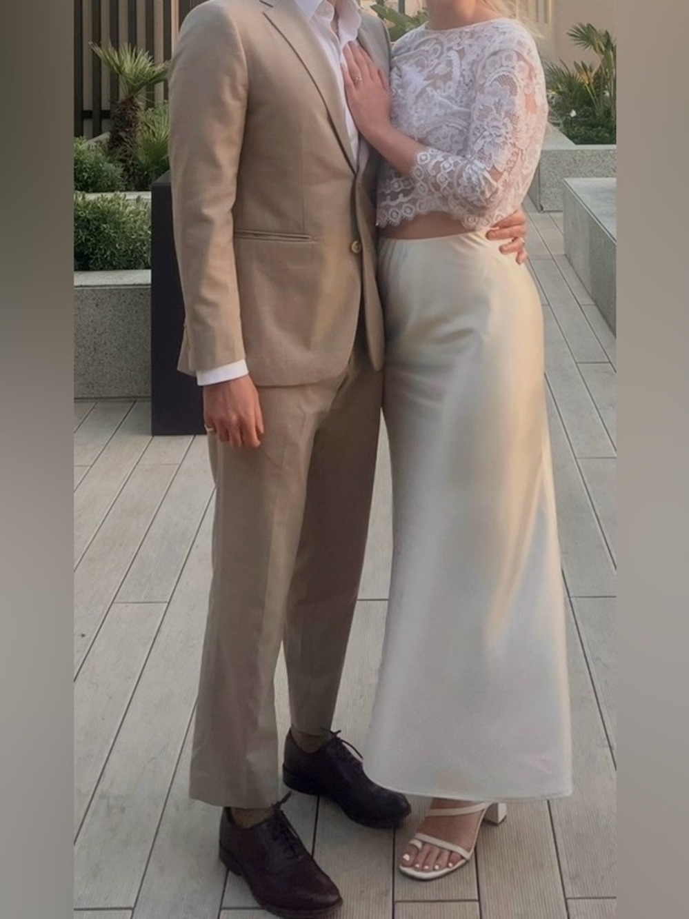 BHLDN Ivory Lace Cropped Blouse
